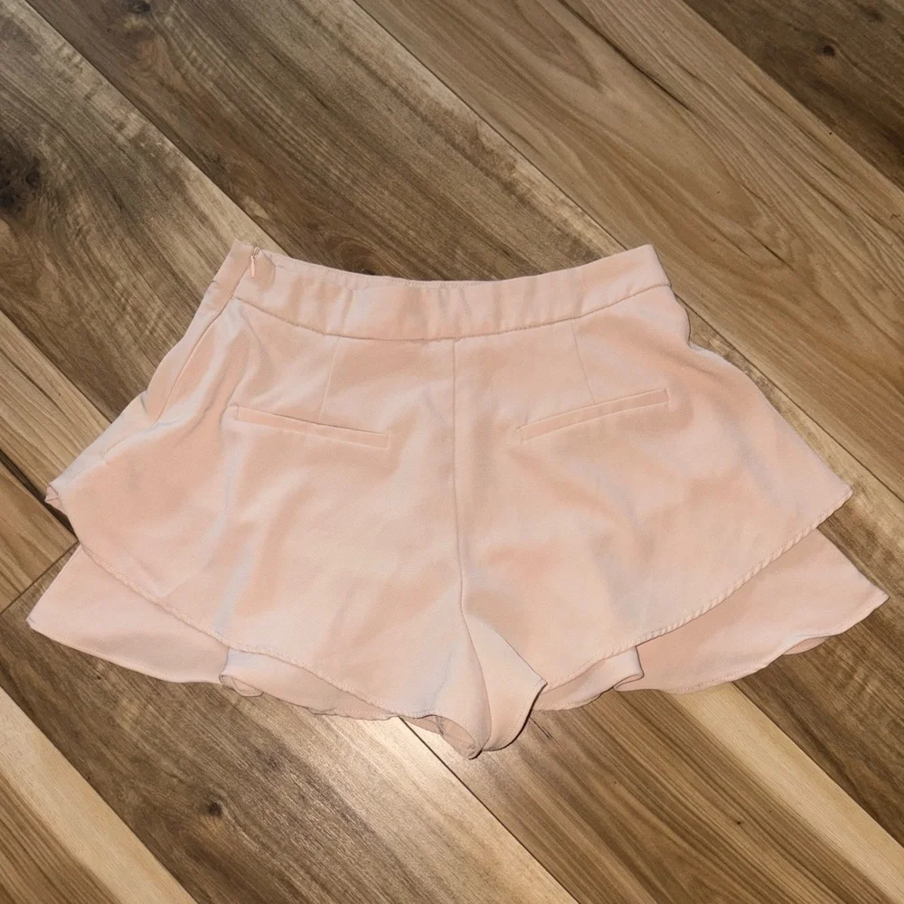 Zara Classy Skort Shorts Peach Color Size Small Side Zipper - Picture 4 of 4